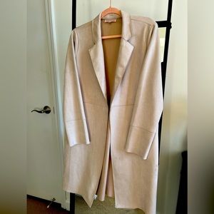 Philosophy Mid Length Suede Style Open Front Jacket